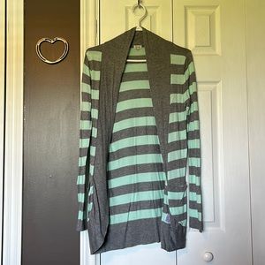 Mint Green and Grey Cardigan